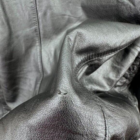 Roundtree & Yorke Jacket Mens 2 Extra Large Tall Black Leather Bomber Full Zip - Picture 4 of 12
